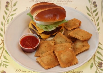 Cheese burger side of Ravioli Waukesha