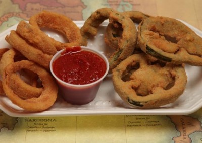Italian food Pepper rings and onion rings